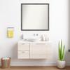 Amanti Art Grey Bathroom Mirror for Over Sink, 33x34 Custom Made Burnished Concrete Narrow Rectangle Vanity Mirror, Large Modern Wood Frame, Hangs Horizonally and Vertically, Wall Decor view 4