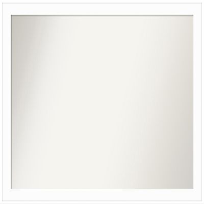 Amanti Art White Bathroom Mirror for Over Sink, 32x45 Custom Made Basic White Narrow Rectangle Vanity Mirror, Oversize Casual Wood Frame, Hangs Horizonally and Vertically, Wall Decor