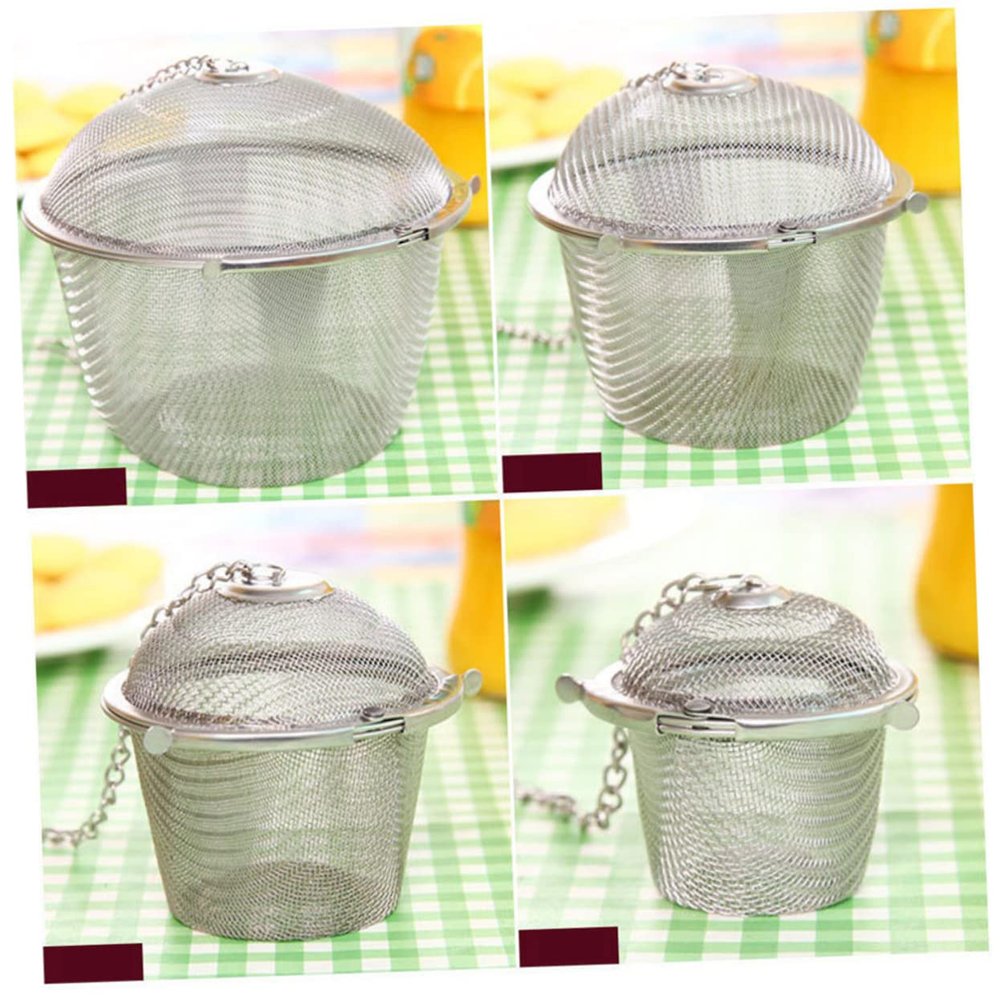 ABOOFAN Stainless Steel Loose Leaf Tea Infuser with Lid and Extended Chain Hook Medium Tea Strainer and Ground Easy to Mesh Filter