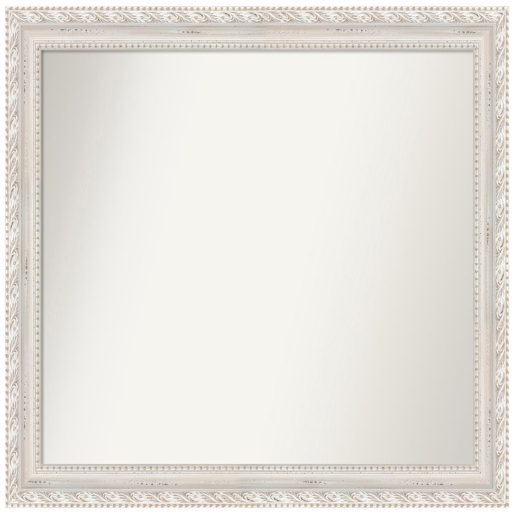 Amanti Art White Bathroom Mirror for Over Sink, 36x44 Custom Made Opera Off White Rectangle Vanity Mirror, X-Large Traditional Wood Frame, Hangs Horizonally and Vertically, Wall Decor
