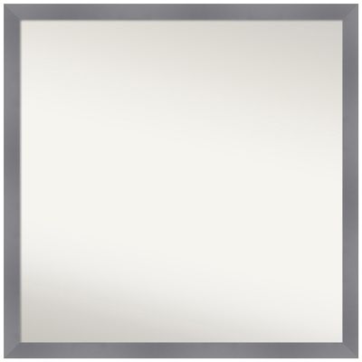 Amanti Art Grey Bathroom Mirror for Over Sink, 32x32 Custom Made Edwin Grey Square Vanity Mirror, Large Casual Wood Frame, Hangs Horizonally and Vertically, Wall Decor