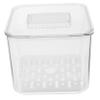 ABOOFAN Vegetable Storage Box with Drain Tray Transparent Food Container for Refrigerator Organization for Fruits and Veggies Space-saving Design Airtight Seal for Freshness view 1