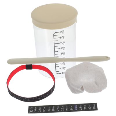 ABOOFAN Glass Sourdough Starter Jar with Spatula and Temperature Paper Large Capacity Fermentation Container for Natural Yeast and Sourdough Cultures