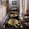 Luxury Black and Gold Long Rug,Modern Marble Textured Non Slip Hallway Runner Rug,Geometry Washable Runner Rug for Bedroom Entryway Kitchen Living Room Lounge Floor Rugs,50x360cm/20x142 in view 1
