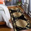 Luxury Black and Gold Long Rug,Modern Marble Textured Non Slip Hallway Runner Rug,Geometry Washable Runner Rug for Bedroom Entryway Kitchen Living Room Lounge Floor Rugs,50x360cm/20x142 in view 4