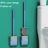 SUREK Soft Wall-Mounted Floor-Standing Dual-use Type Toilet Brush with Silicone Bristles Toilet Brush and Holder Deep Cleaning Reusable, Green view 3