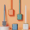 SUREK Soft Wall-Mounted Floor-Standing Dual-use Type Toilet Brush with Silicone Bristles Toilet Brush and Holder Deep Cleaning Reusable, Green view 4