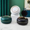 Exquisite Desktop Trash can Plastic Round Garbage can with lid Simple Mini Trash Organizer Small Wastebasket 3L for Home Office Reusable view 3
