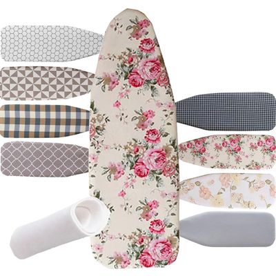 YUANJJ Ironing Board Covers with Padding Cotton Iron Board Cover for 36x13 38x13 43x14 48x15in Standard Boards Iron Pad Covers Heat Insulation Adjustable (Color : F, Size : X-Large(120x38cm))