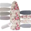 YUANJJ Ironing Board Covers with Padding Cotton Iron Board Cover for 36x13 38x13 43x14 48x15in Standard Boards Iron Pad Covers Heat Insulation Adjustable (Color : F, Size : X-Large(120x38cm)) view 1