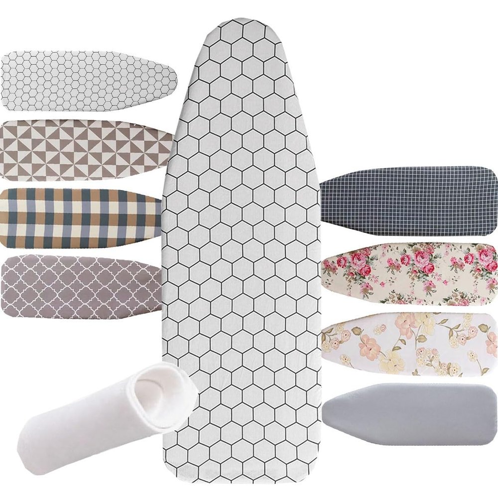 Ironing Board Covers With Padding Cotton Iron Board Cover For 36x13 38x13 43x14 48x15in Standard Boards Iron Pad Covers Heat Insulation Adjustable (Color : A, Size : X-Large(120x38cm))