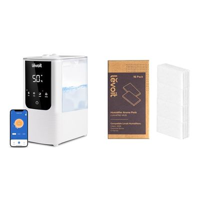 LEVOIT Humidifier Bundle with OasisMist4.5L Smart Warm & Cool Mist Humidifier, Aroma Pads 16 Pack