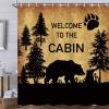 MERCHR Country Style Bear Shower Curtain, Wild Animal Forest Decor Rustic Cabin Shower Curtains Bathroom Waterproof Cloth 71 X 84 Inch, Hooks Included view 1