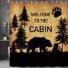MERCHR Country Style Bear Shower Curtain, Wild Animal Forest Decor Rustic Cabin Shower Curtains Bathroom Waterproof Cloth 71 X 84 Inch, Hooks Included view 2