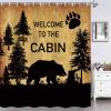 MERCHR Country Style Bear Shower Curtain, Wild Animal Forest Decor Rustic Cabin Shower Curtains Bathroom Waterproof Cloth 71 X 84 Inch, Hooks Included view 4