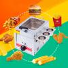 forplubossmmp Kitchen Deep Fryer Food Service Equipment with Single Cylinder, Adjustable Firepower, Stainless Steel Non-Stick Oil Tank with Removable Lid & Non-Slip Feet, Easy Clean view 2