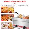forplubossmmp Kitchen Deep Fryer Food Service Equipment with Single Cylinder, Adjustable Firepower, Stainless Steel Non-Stick Oil Tank with Removable Lid & Non-Slip Feet, Easy Clean view 4