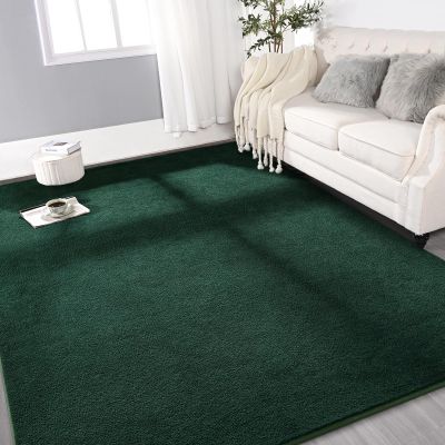 Gifeas Large Ultra Soft Modern Area Rugs for Living Room Bedroom, 6x9 Feet Deep Green Thickened Memory Foam Indoor Solid Minimalist Carpets, Non-Slip Comfy Rug for Boys Girls Nursery Room Home Decor