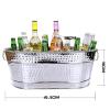 Qianly Ice Bucket Galvanized Tub with Handle for Parties Rustic Beer Tub Ice Tub for Champagne Beer Wine Cooling Drinks Cocktail view 3