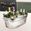 Qianly Ice Bucket Galvanized Tub with Handle for Parties Rustic Beer Tub Ice Tub for Champagne Beer Wine Cooling Drinks Cocktail view 4