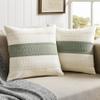 ZeeMart 2 Packs Cotton Boho Throw Pillow Covers 16x16 Inch Contrast Green, Soft Farmhouse Decorative Couch Pillow Cases Sage Green Cushion Covers for Sofa Bed Living Room Home Decor view 1