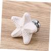 BUTIFULSIC 4 PCS Ceramic Sea Star Cabinet Knobs Elegant Drawer Pull Handles for Kitchen and Furniture White Easy Installation Suitable for Cabinets and Closets view 3