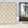 60x72 Shower Curtain Set with Curtain Hooks - Shower Curtain for Bathroom - Timur Weave in Light Brown Background Shower Curtain Polyester Fabric - Vintage Shower Curtains with Holes Lightweight view 4