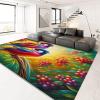 Machine Washable Rug 4 x 6 ft for Living Room, Non-Slip Carpet Colorful Bedroom Rugs, Low-Pile Animal Bird Print Carpets for Bedroom Home Office, Dining Room view 3