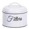 Kqcibz Coffee Filter Holder, Basket Coffee Filter Storage with Lid, Round Coffee Filter Container for Counter,White view 1