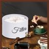 Kqcibz Coffee Filter Holder, Basket Coffee Filter Storage with Lid, Round Coffee Filter Container for Counter,White view 3