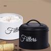 Kqcibz Coffee Filter Holder, Basket Coffee Filter Storage with Lid, Round Coffee Filter Container for Counter,White view 4