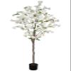 6FT Artificial Cherry Blossom Tree, Lifelike White Cherry Plant in Pot for Indoor, Garden, Office, Wedding & Party Decoration view 1