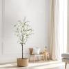 6FT Artificial Cherry Blossom Tree, Lifelike White Cherry Plant in Pot for Indoor, Garden, Office, Wedding & Party Decoration view 2