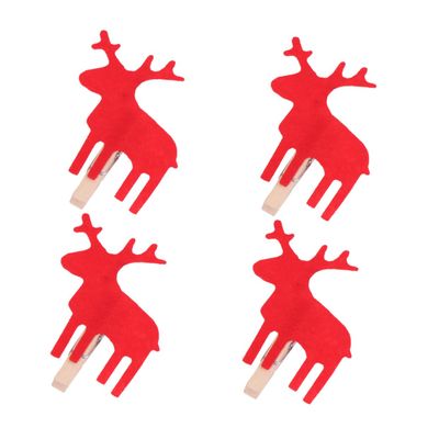 GRIRIW 30pcs Elk Decorative Clips for Christmas Decor Indoor Photo Card Holder