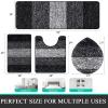 Bsmathom Bathroom Rugs Sets 4 Piece with Toilet Cover, Soft Absorbent Bath Mats for Bathroom, Non-Slip Washable Bath Rugs Floor Mat Plush Shaggy Microfiber Bath Mats with U-Shaped Toilet Rug, Black view 2