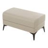 Bench Ottoman, Faux Leather Bedroom End of Bed Bench, Window Bench with Upholstered Seat and Black Metal Legs for Foot, Bedroom, Entryway, Living Room view 1