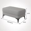 Bench Ottoman, Faux Leather Bedroom End of Bed Bench, Window Bench with Upholstered Seat and Black Metal Legs for Foot, Bedroom, Entryway, Living Room view 2