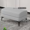 Bench Ottoman, Faux Leather Bedroom End of Bed Bench, Window Bench with Upholstered Seat and Black Metal Legs for Foot, Bedroom, Entryway, Living Room view 4