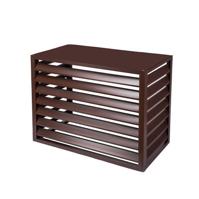 TRUNXUCL Aluminum Air Conditioner Covers for Outside Units, Anti Theft Sturdy Air Conditioner Privacy Fence Air Conditioner Fence for Outdoor (Color : Brown, Size : 110x80x60cm/43x32x24in)