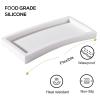 Bathroom Tray, Small Vanity Tray Silicone Soap Dish Sponge Holder Kitchen Sink Organizer Bathroom Accessories for Countertop, Toilet, Shower, 2 Pack, White view 3
