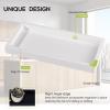 Bathroom Tray, Small Vanity Tray Silicone Soap Dish Sponge Holder Kitchen Sink Organizer Bathroom Accessories for Countertop, Toilet, Shower, 2 Pack, White view 4