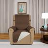 PureFit Reversible Quilted Sofa Cover, Water Resistant Slipcover Furniture Protector, Washable Couch Cover with Non Slip and Elastic Straps for Kids, Dogs, Pets (Recliner, Coffee/Ivory) view 2