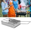 Stainless Steel Toaster Collapsible, Hand Held Toaster for Camping and Backpacking Stainless Steel Foldable Toaster Rack Handheld Portable Outdoor Picnic Toast Rack Tray view 2