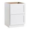 CozyHommie Shaker Style Solid Wood Frame RTA Drawer Cabinet with 2 Drawers  Versatile Kitchen Base Cabinet, Standalone or Modular Design (White, 18" Width x 24" Depth x 34 1/2" Height) view 4