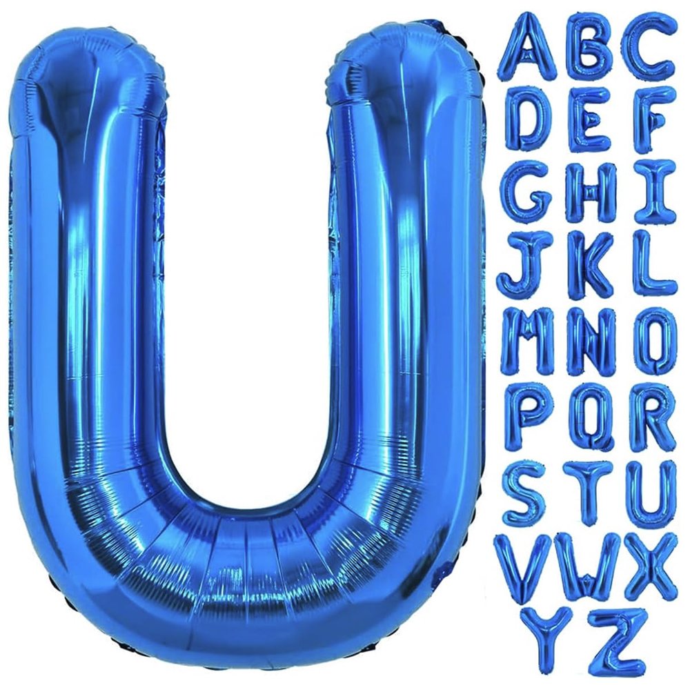 40 Inch Blue Letter U Balloons Alphabet U Letter Balloons Foil Mylar Big Letter Balloons for Birthday Party Anniversary New Year Graduation Wedding Decorations