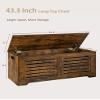 DINZI LVJ Storage Chest, 43.3 Wooden Toy Box with 2 Safety Hinges, Retro Entryway Shoe Storage Bench with Flip-Top, Sturdy Large Storage Trunk for Living Room, Bedroom, Easy Assembly, Rustic Brown view 3