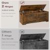 DINZI LVJ Storage Chest, 43.3 Wooden Toy Box with 2 Safety Hinges, Retro Entryway Shoe Storage Bench with Flip-Top, Sturdy Large Storage Trunk for Living Room, Bedroom, Easy Assembly, Rustic Brown view 4