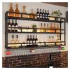 Bar Unit Floating Shelves, Led Liquor Bottle Display Shelf, Mini Bar Liquor Cabinet, Bar Bottle Display Shelf, Multifunctional Storage Rack, for Kitchen Living Dining Room Home Wine Cellar Cafe (Colo view 1