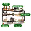 Bar Unit Floating Shelves, Led Liquor Bottle Display Shelf, Mini Bar Liquor Cabinet, Bar Bottle Display Shelf, Multifunctional Storage Rack, for Kitchen Living Dining Room Home Wine Cellar Cafe (Colo view 2