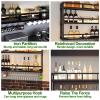 Bar Unit Floating Shelves, Led Liquor Bottle Display Shelf, Mini Bar Liquor Cabinet, Bar Bottle Display Shelf, Multifunctional Storage Rack, for Kitchen Living Dining Room Home Wine Cellar Cafe (Colo view 4